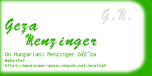 geza menzinger business card